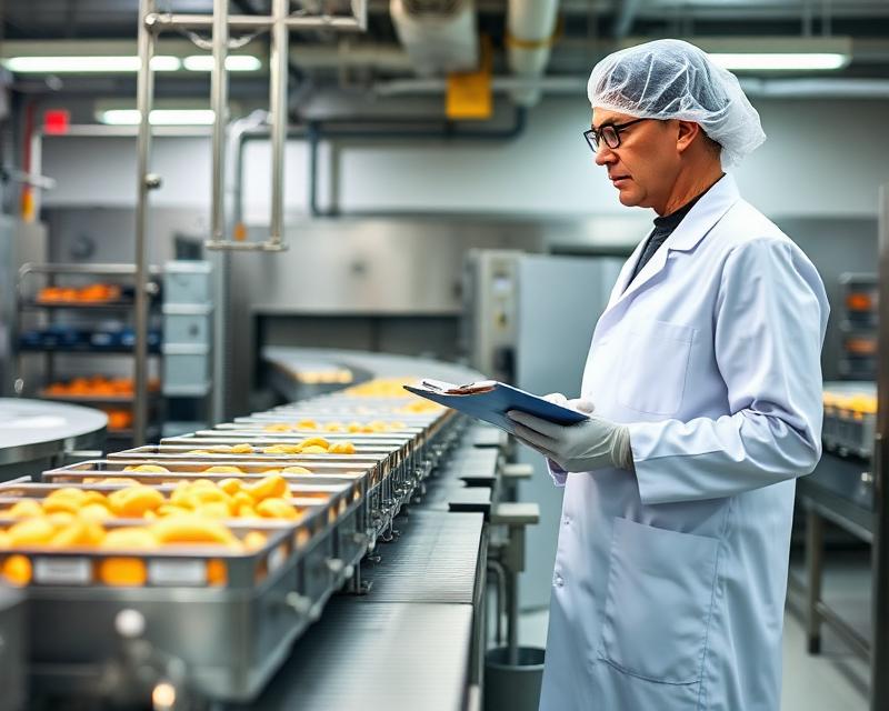 Quality inspector at production line